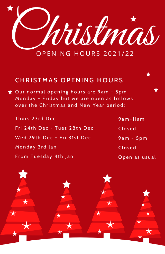 Christmas Opening Hours